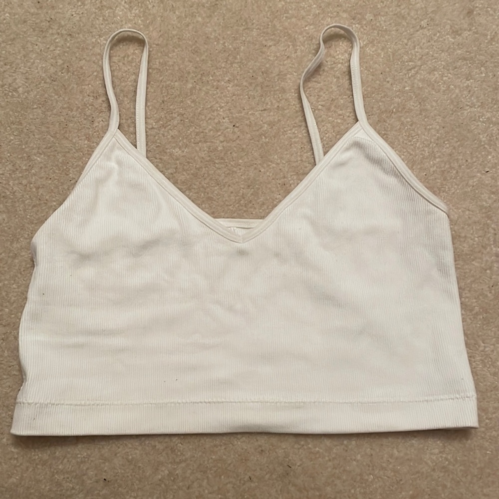 Medium white garage tank top